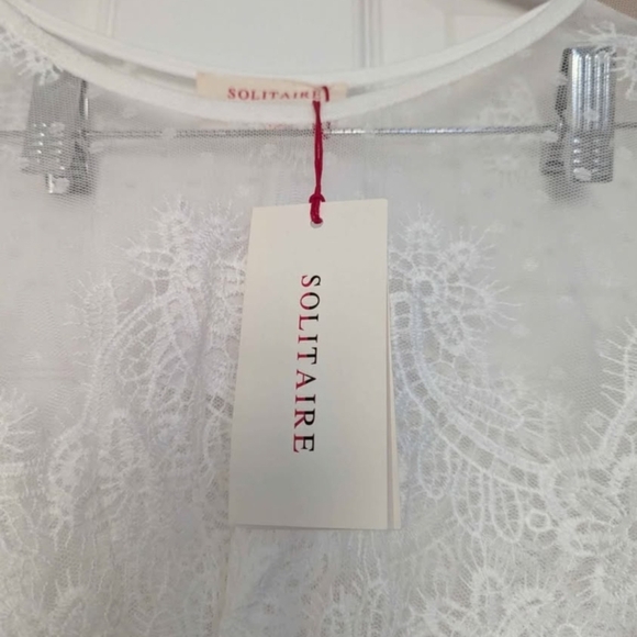 NWT Women's (Size Small) Beautiful Detailed Sheer White Lace Blouse - Picture 5 of 6